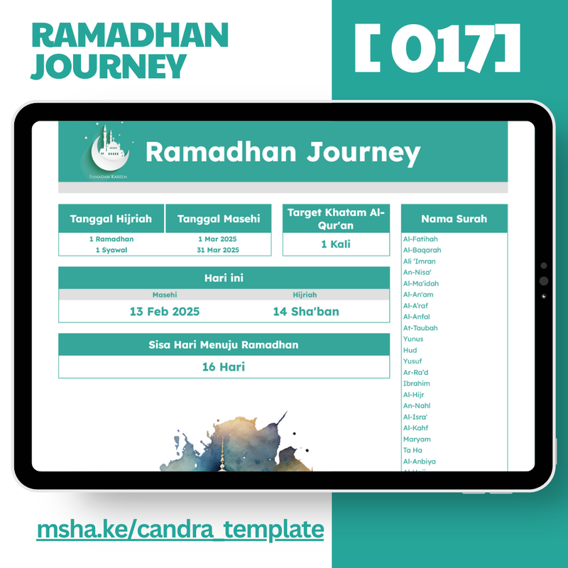 Highlight image 2 for [017] Ramadhan Journey - Google Sheets Template by @Daily_Supports