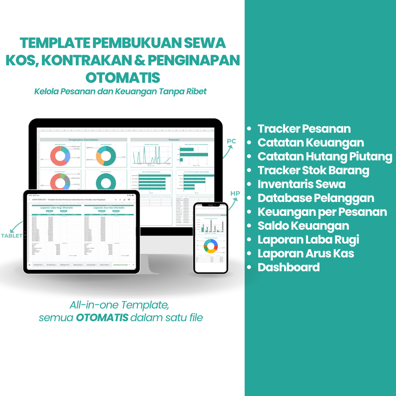 Template Otomatis Pembukuan Usaha Kos, Kontrakan, dan Penginapan di Google Sheets