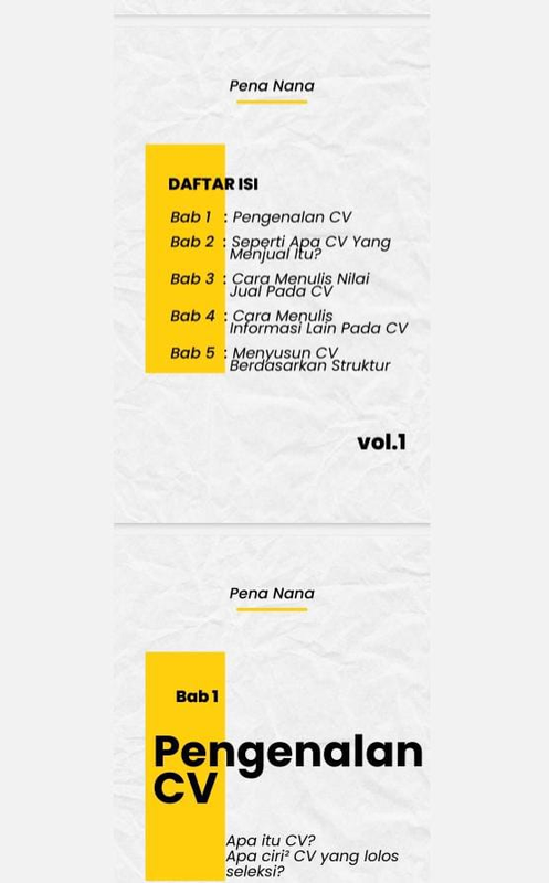 Highlight image for E-Book "Pelajari Cara Membuat CV Yang Menjual"