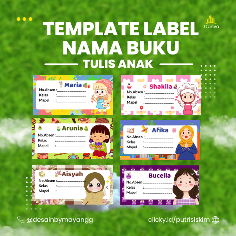 Highlight image for Template Label Nama Buku Anak