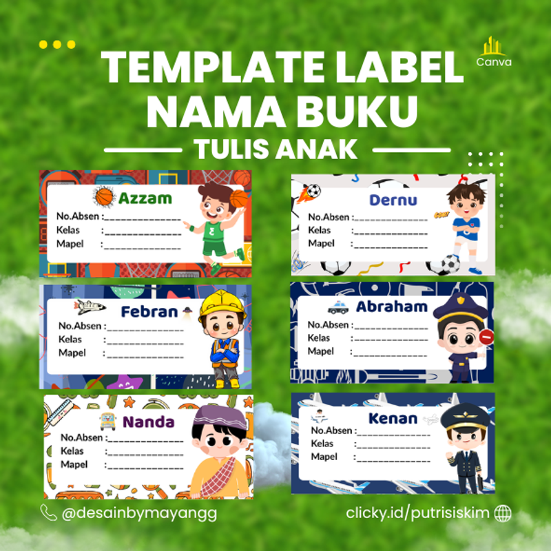 Highlight image for Template Label Nama Buku Anak