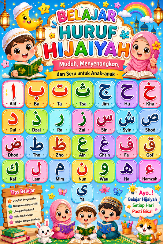 Highlight image for Paket Poster Bahasa Arab + Bonus Huruf Hijaiyah