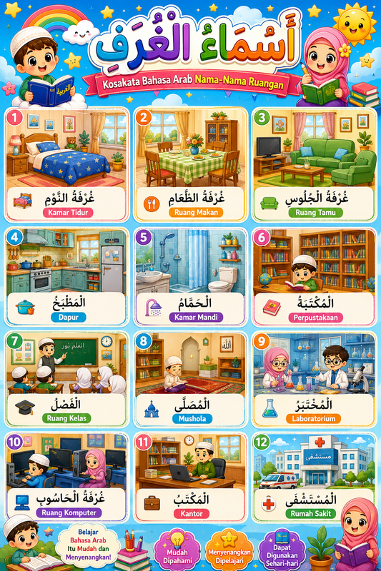 Highlight image for Paket Poster Bahasa Arab + Bonus Huruf Hijaiyah