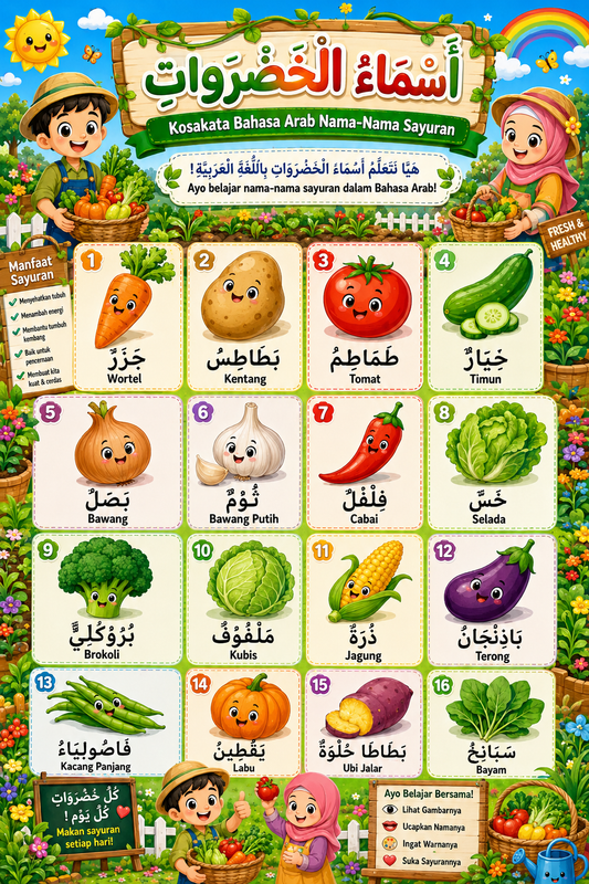 Highlight image for Paket Poster Bahasa Arab + Bonus Huruf Hijaiyah