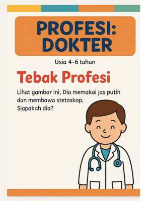 image for WorkSheet Aktifitas Profesi Dokter bonus template Alfabet+flashcard+jadwal harian anak button