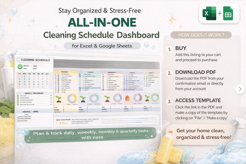 Template Lembar Kerja Daftar Periksa Pembersihan Mingguan untuk Google Sheets 