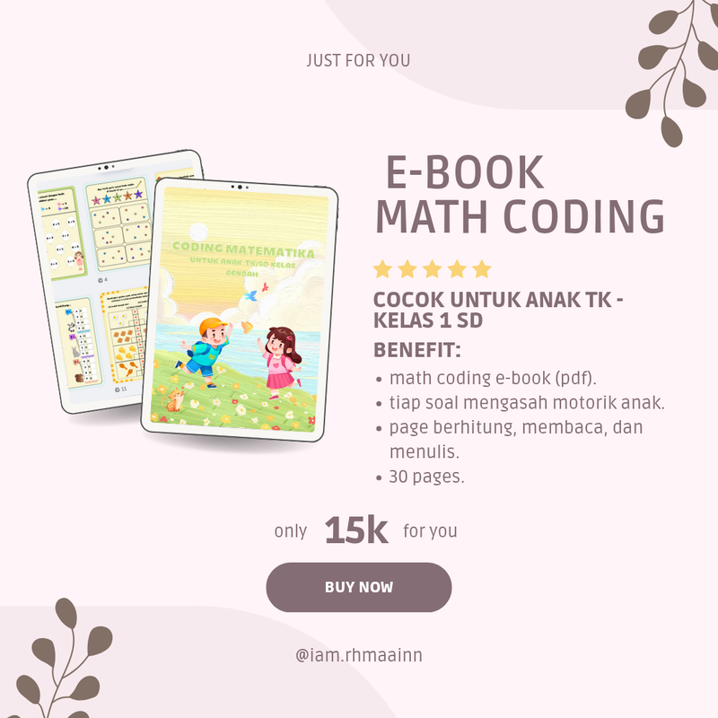 Highlight image 1 for Worksheet Coding Matematika untuk anak usia rendah(PAUD/TK/1SD) 