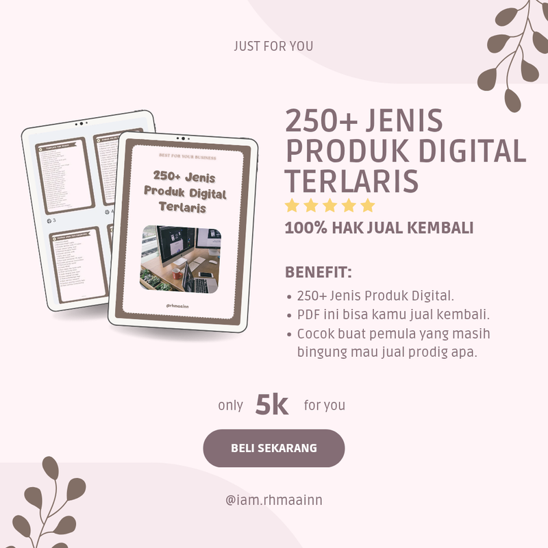 Highlight image for 250+ Ide Produk Digital by rhmaainn | 100% Hak Jual Kembali