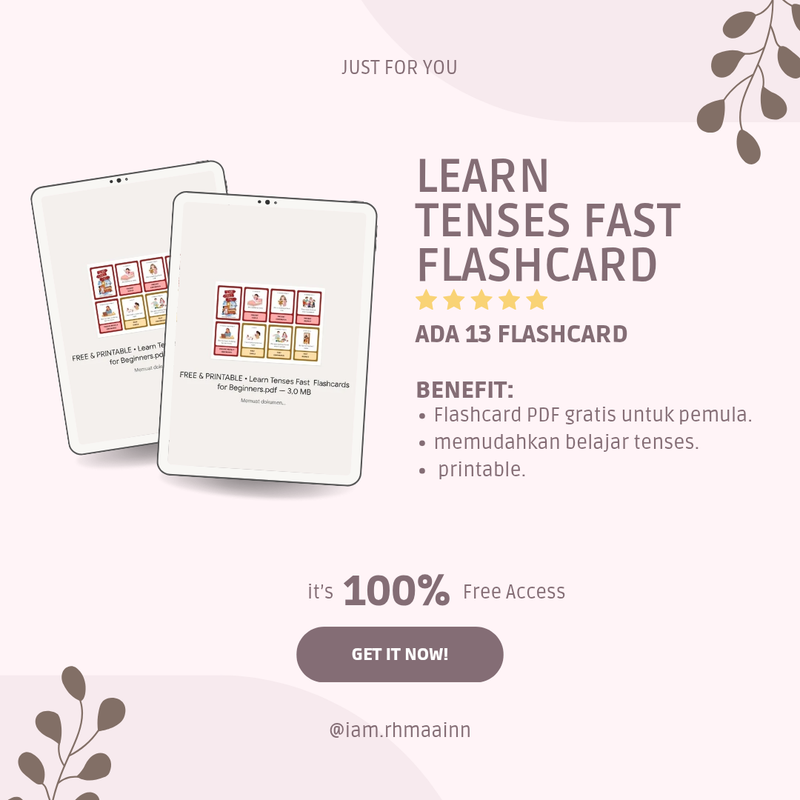 Highlight image for [FREE & PRINTABLE] • Learn Tenses Fast  Flashcards for Beginners | 100% Hak Jual Kembali