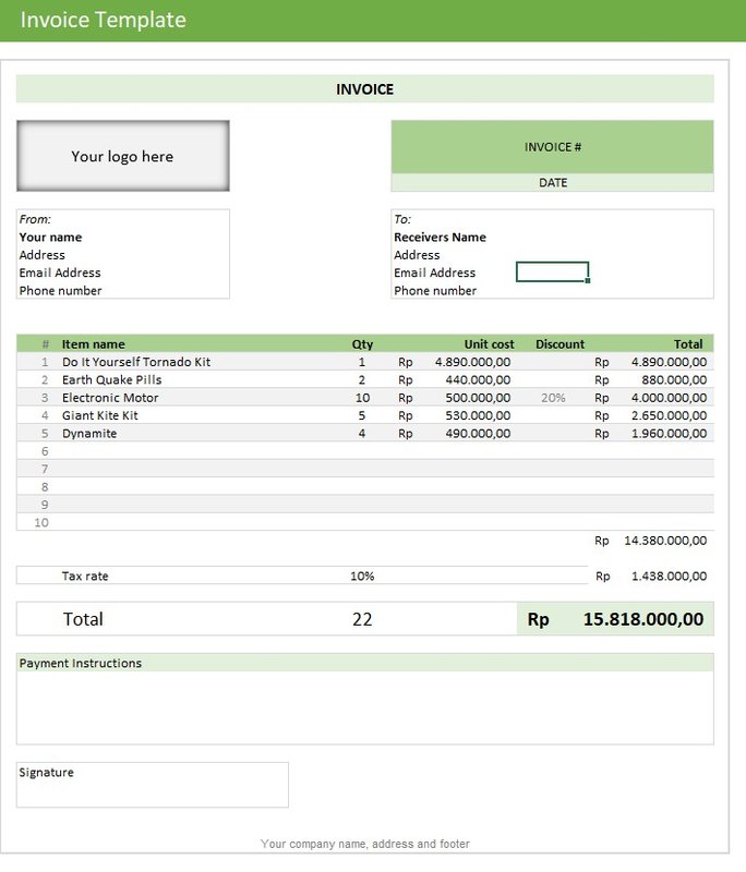 Highlight image for [FREE] Invoice Template