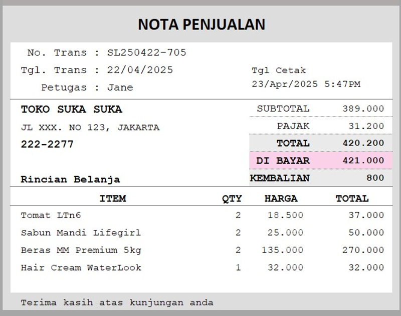 Highlight image for Aplikasi Kasir Sederhana