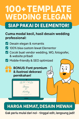 image for 🌸 "100+ Desain Wedding Elementor – Tinggal Edit, Langsung Jadi!" button