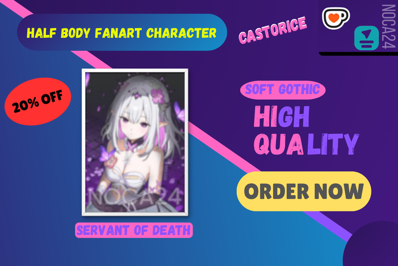 Highlight image 3 for Bundle Ilustrasi Half Body – Shiroko (Terror ver.) & Castorice