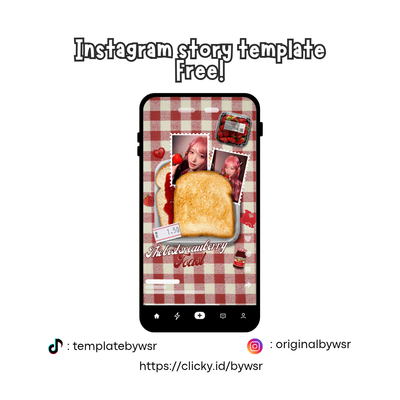 image for [FREE] Instagram story template : strawberry toast button