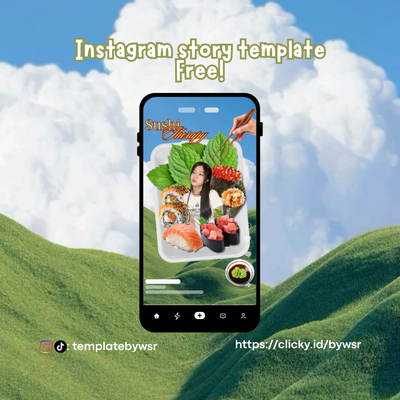 image for [FREE] Instagram story template: sushi therapy button