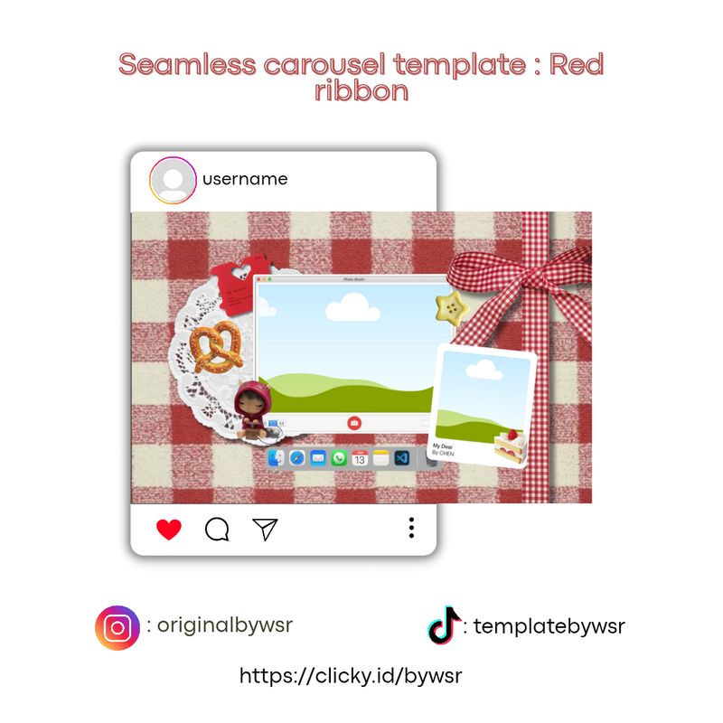 Highlight image for Seamless carousel template : Red ribbon