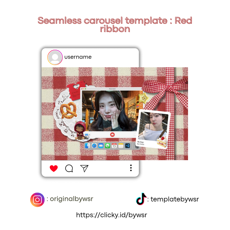 Highlight image for Seamless carousel template : Red ribbon
