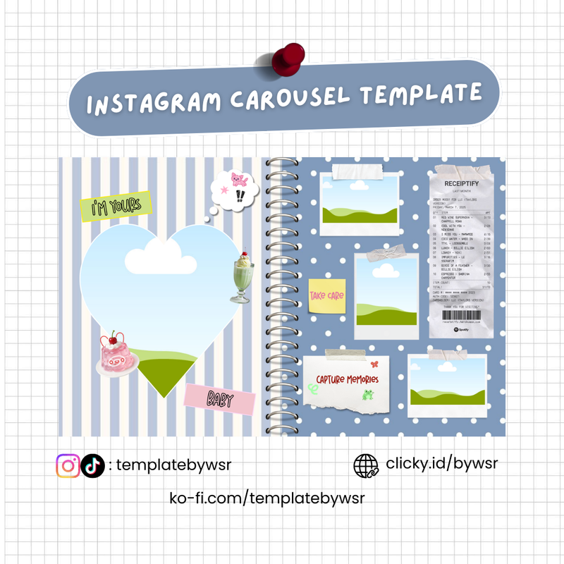 Highlight image for [FREE] Scrapbook carousel template: 2 slides-i'm yours