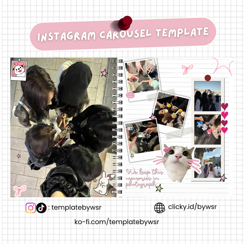 Highlight image for [FREE] Scrapbook carousel template: 2 slides-polaroid stripe