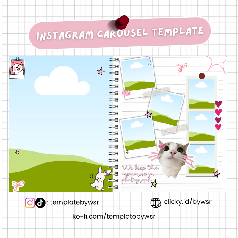 Highlight image for [FREE] Scrapbook carousel template: 2 slides-polaroid stripe