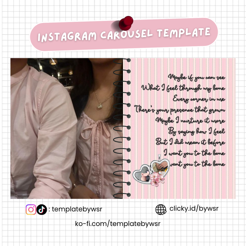 Highlight image for [FREE] Carousel template: 2 slides-pink stripe