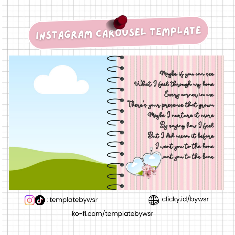 Highlight image for [FREE] Carousel template: 2 slides-pink stripe