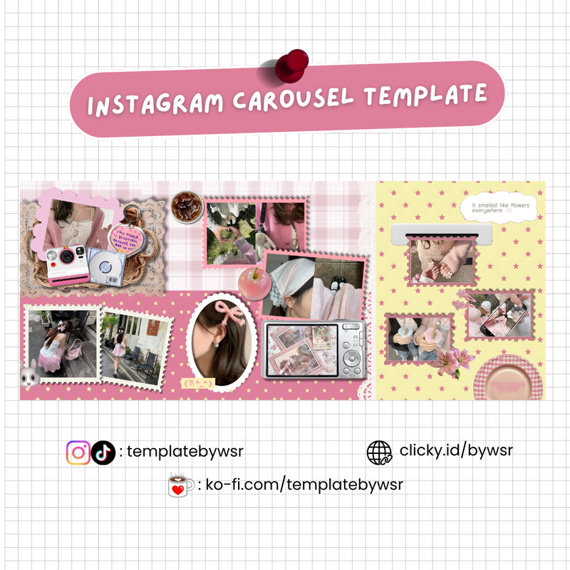 Highlight image for [FOR SALE] Scrapbook carousel template: 3 slides-wicker basket