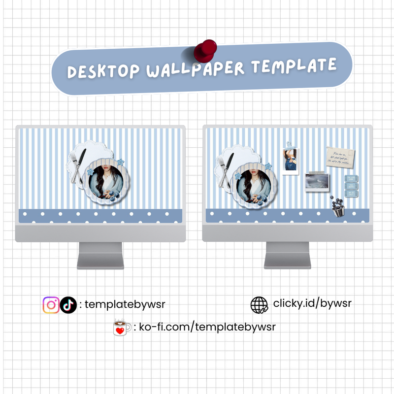 Highlight image for [FREE] Desktop wallpaper template : blue plate