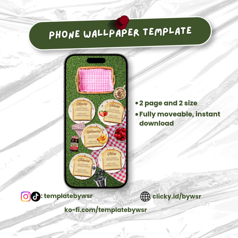 Highlight image for [SALE] Phone wallpaper template: Schedule-picnic