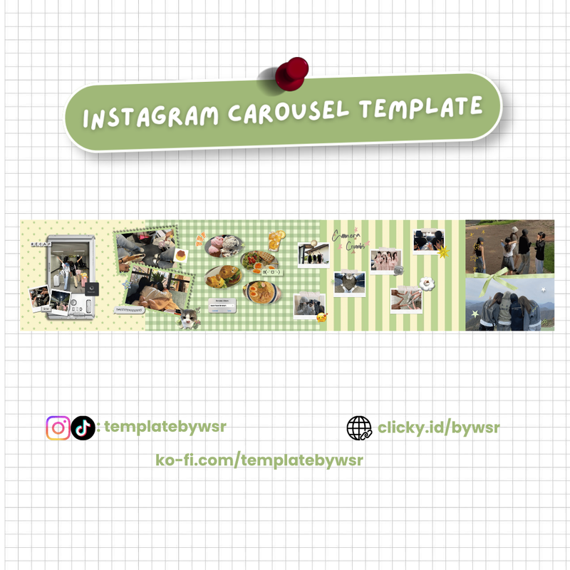 Highlight image for [SALE] Carousel template: 5 slides-green recap