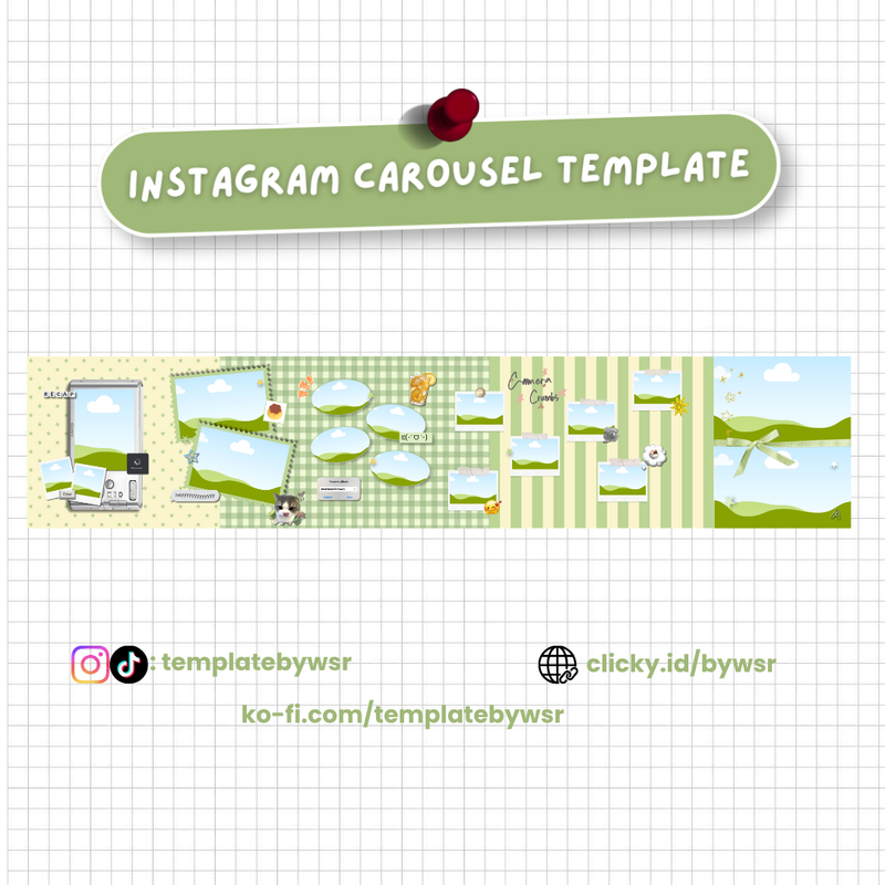 Highlight image for [SALE] Carousel template: 5 slides-green recap