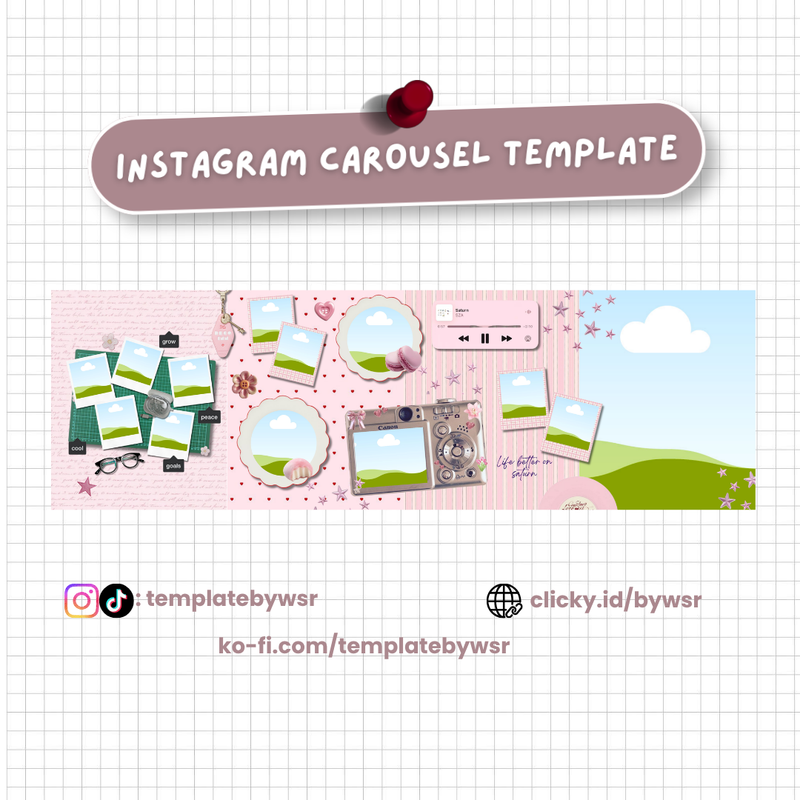 Highlight image for [SALE] Carousel template: 4 slides-pink saturn