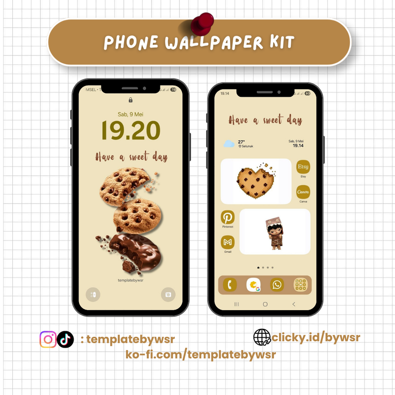 Highlight image for [SALE] Phone wallpaper kit: cookies