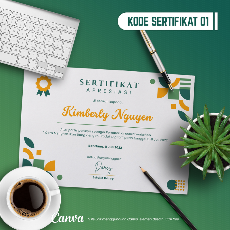 Highlight image for Template Sertifikat Kode 01