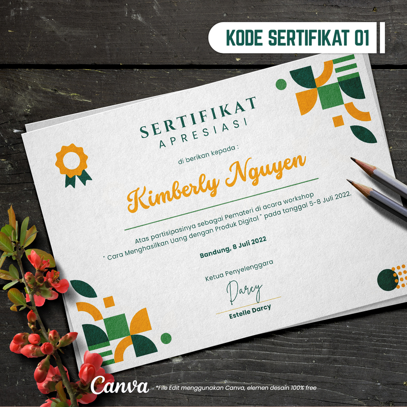 Highlight image for Template Sertifikat Kode 01