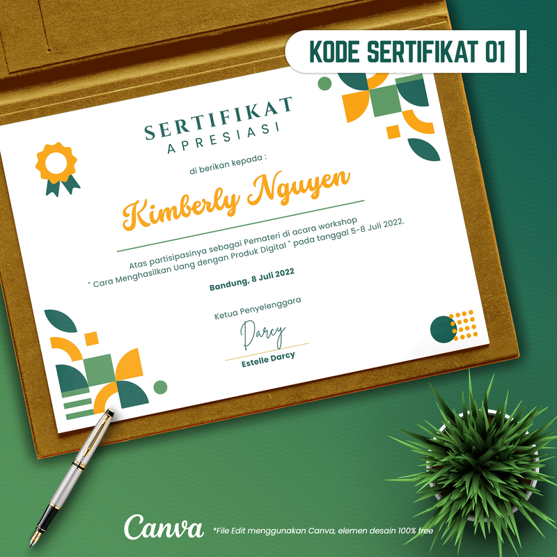 Highlight image for Template Sertifikat Kode 01