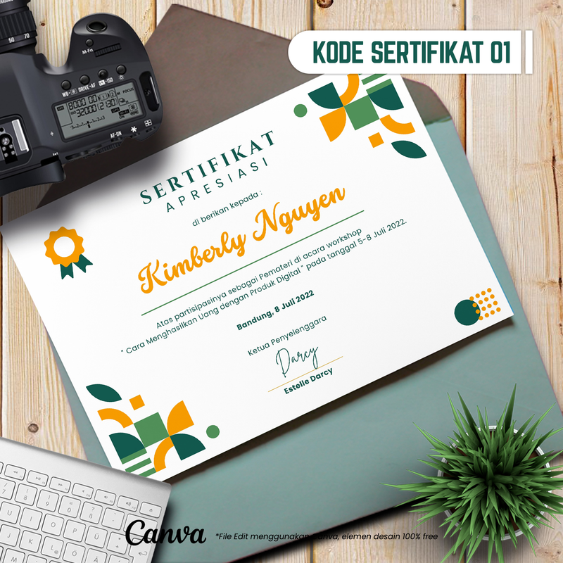 Highlight image for Template Sertifikat Kode 01
