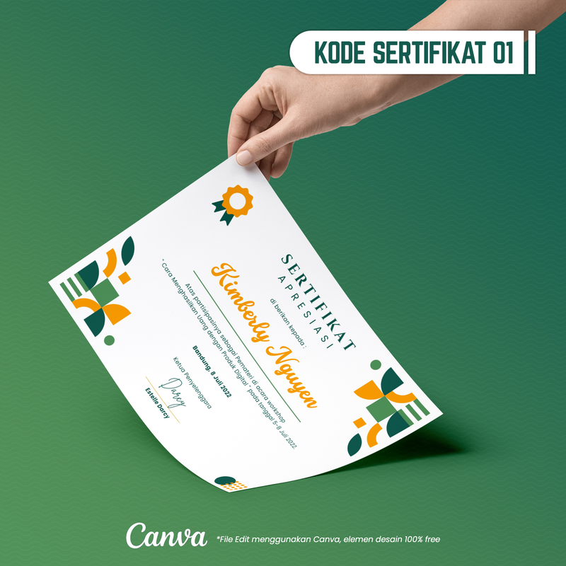 Highlight image for Template Sertifikat Kode 01