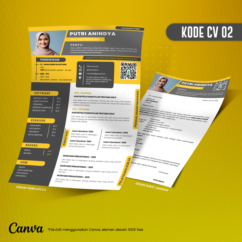 Highlight image for Template CV dan Surat Lamaran Kode 02
