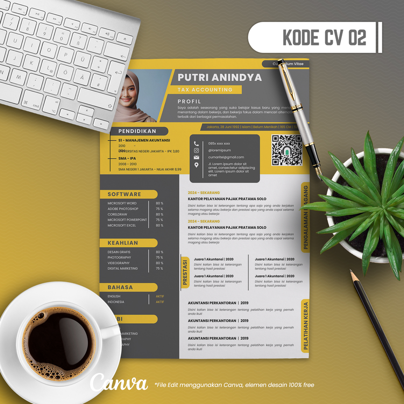 Highlight image for Template CV dan Surat Lamaran Kode 02