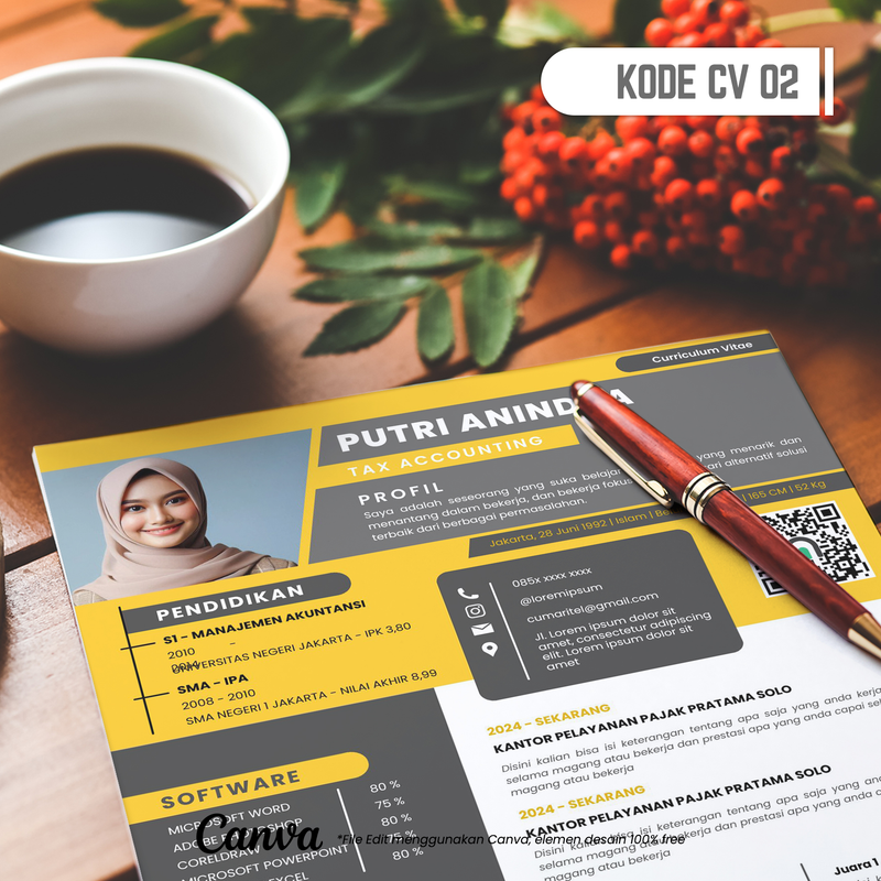 Highlight image for Template CV dan Surat Lamaran Kode 02