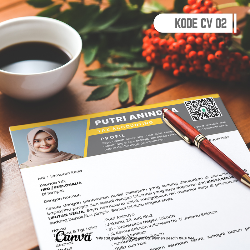 Highlight image for Template CV dan Surat Lamaran Kode 02