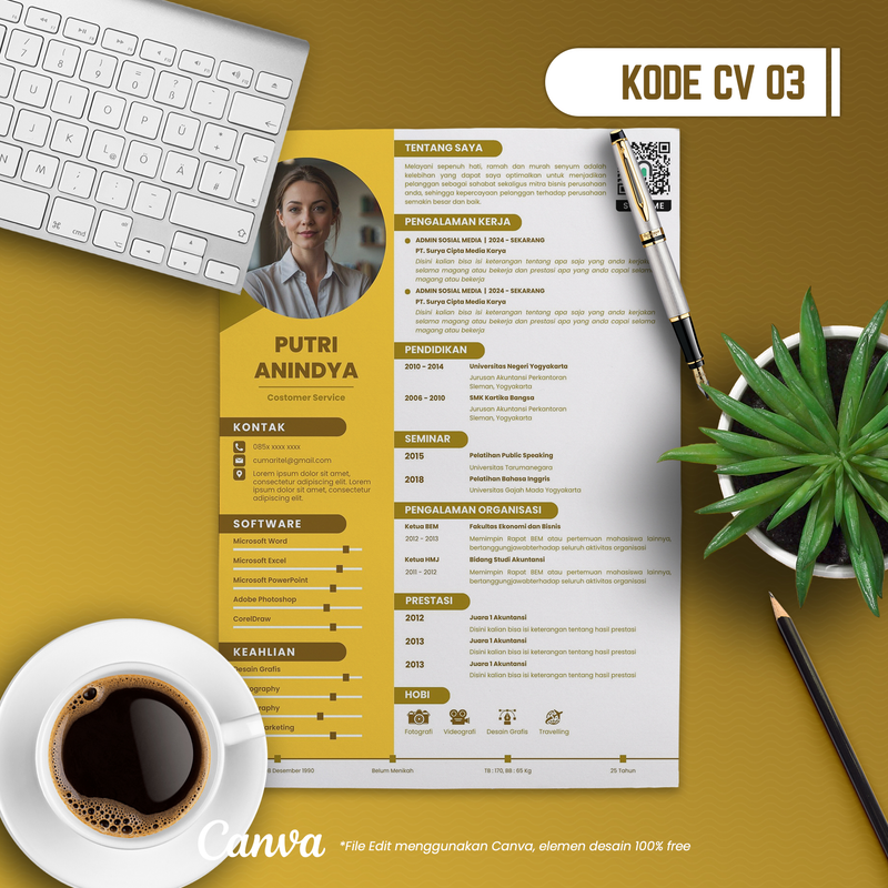 Highlight image for Template CV dan Surat Lamaran Kode 03