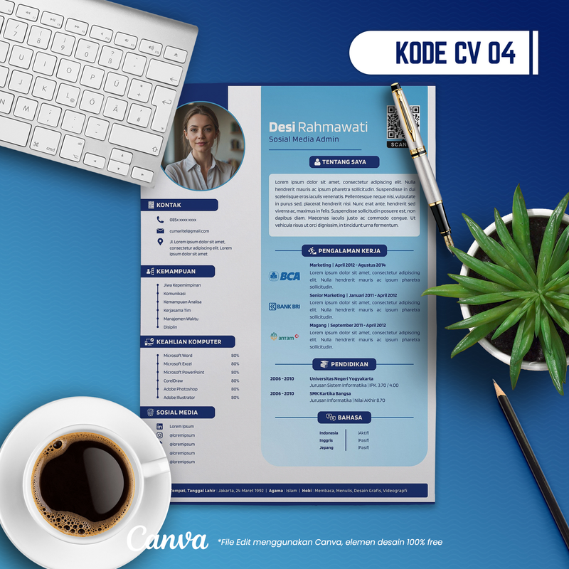 Highlight image for Template CV dan Surat Lamaran Kode 04