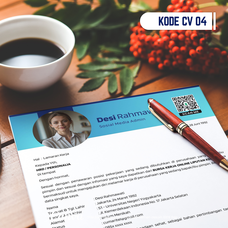 Highlight image for Template CV dan Surat Lamaran Kode 04