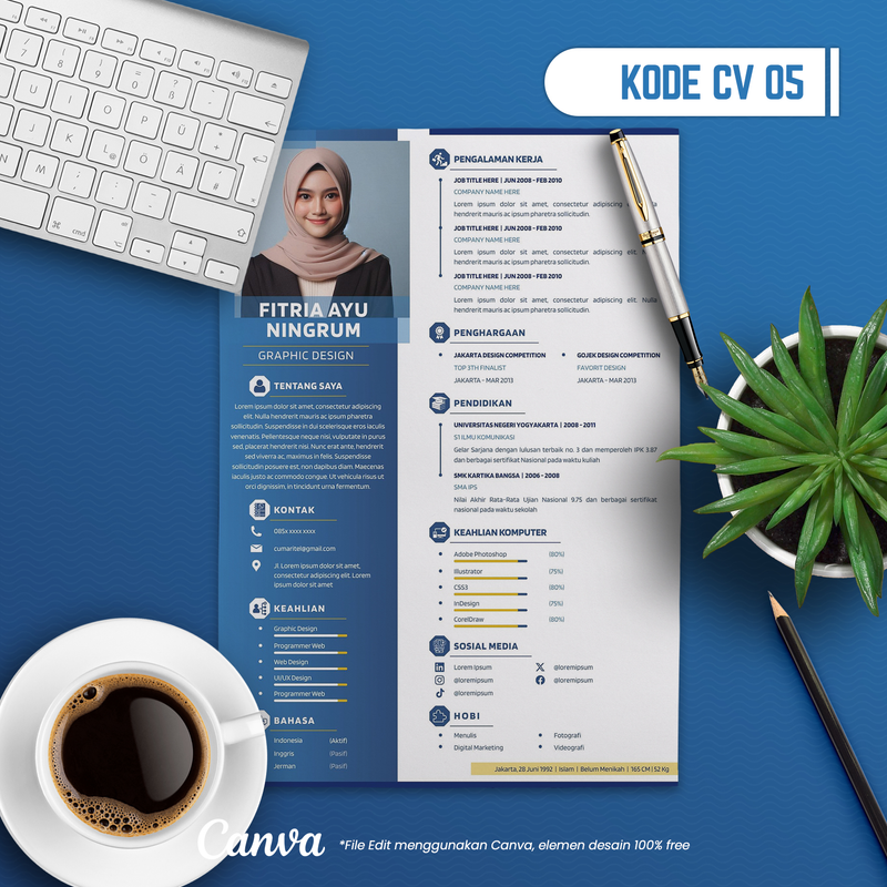 Highlight image for Template CV dan Surat Lamaran Kode 05