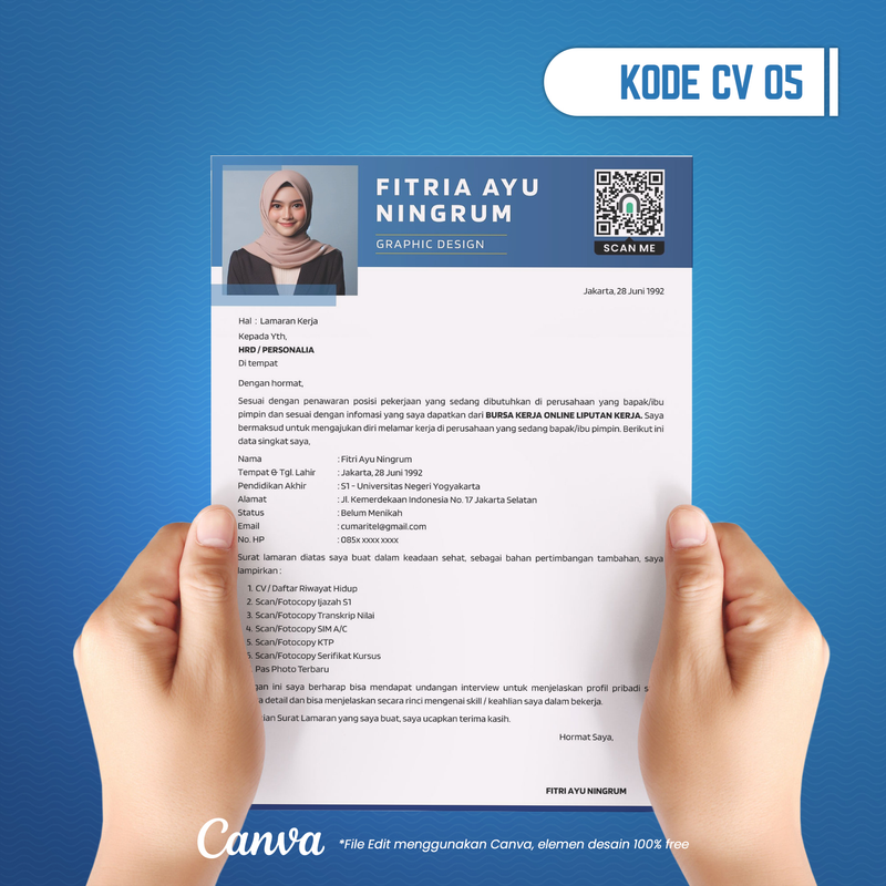 Highlight image for Template CV dan Surat Lamaran Kode 05