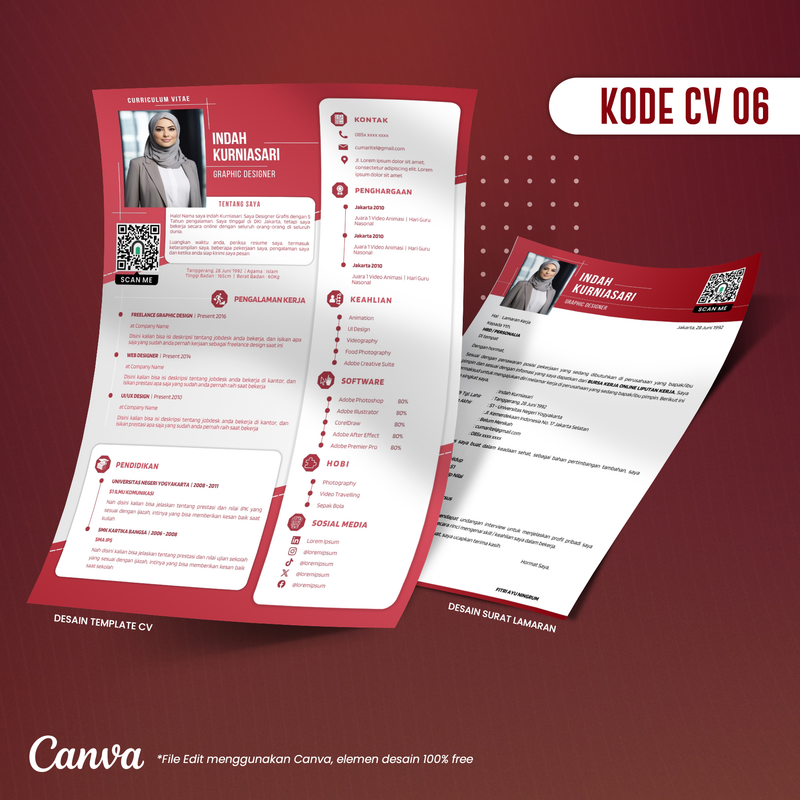 Highlight image for Template CV dan Surat Lamaran Kode 06