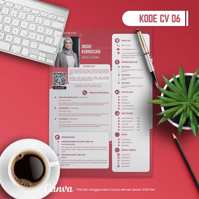 Highlight image for Template CV dan Surat Lamaran Kode 06