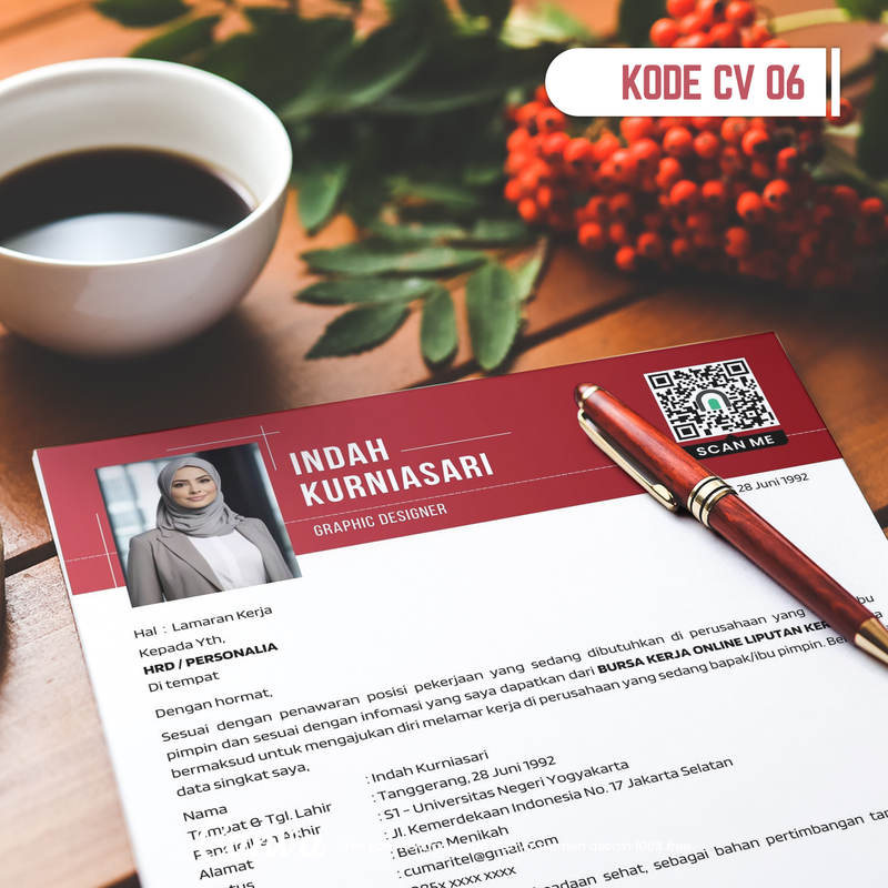 Highlight image for Template CV dan Surat Lamaran Kode 06